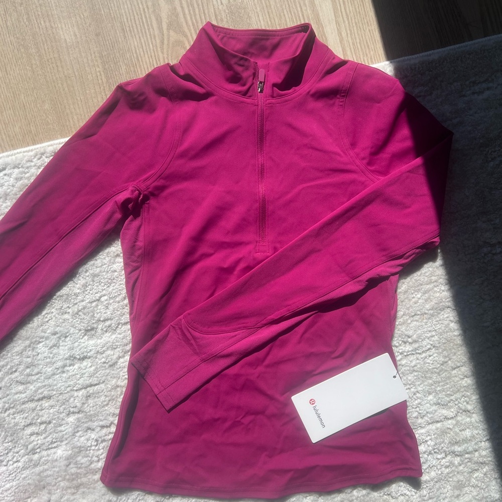 Lululemon Athletica Fuchsia Quarter-Zip Top